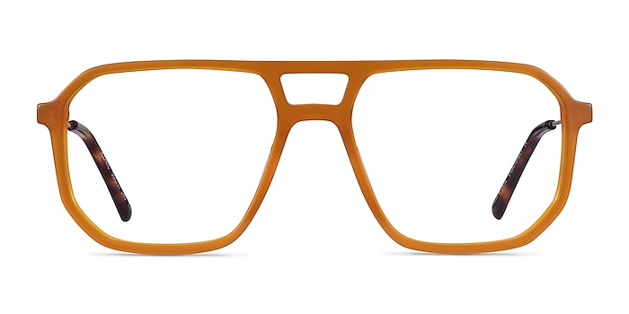 Iconic Mellow Yellow & Silver Acetate-metal Montures de lunettes de vue d'EyeBuyDirect