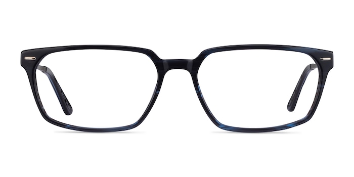 Fusion Blue Striped Silver Acétate Montures de lunettes de vue d'EyeBuyDirect