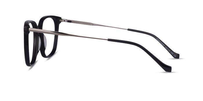 Confident Black Silver Acétate Montures de lunettes de vue d'EyeBuyDirect