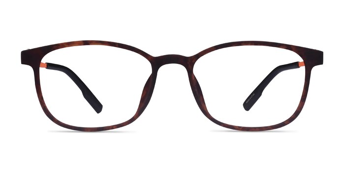 Idea Matte Tortoise Orange Plastic Eyeglass Frames from EyeBuyDirect