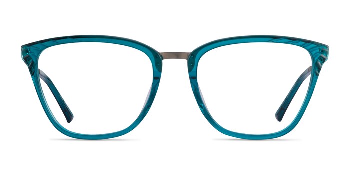 Azur Aqua Silver Acetate Eyeglass Frames from EyeBuyDirect