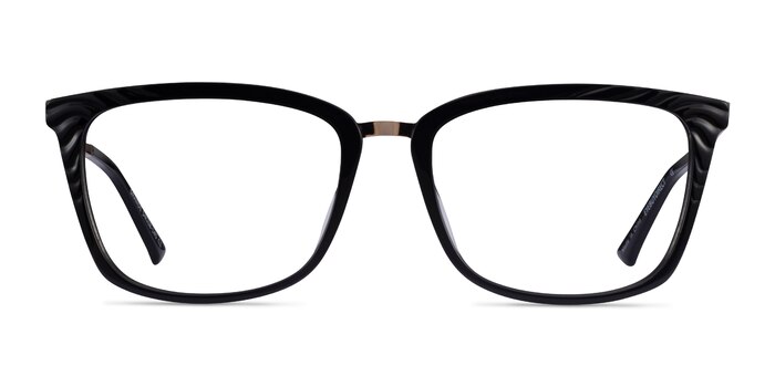 Grande Black Gold Acétate Montures de lunettes de vue d'EyeBuyDirect