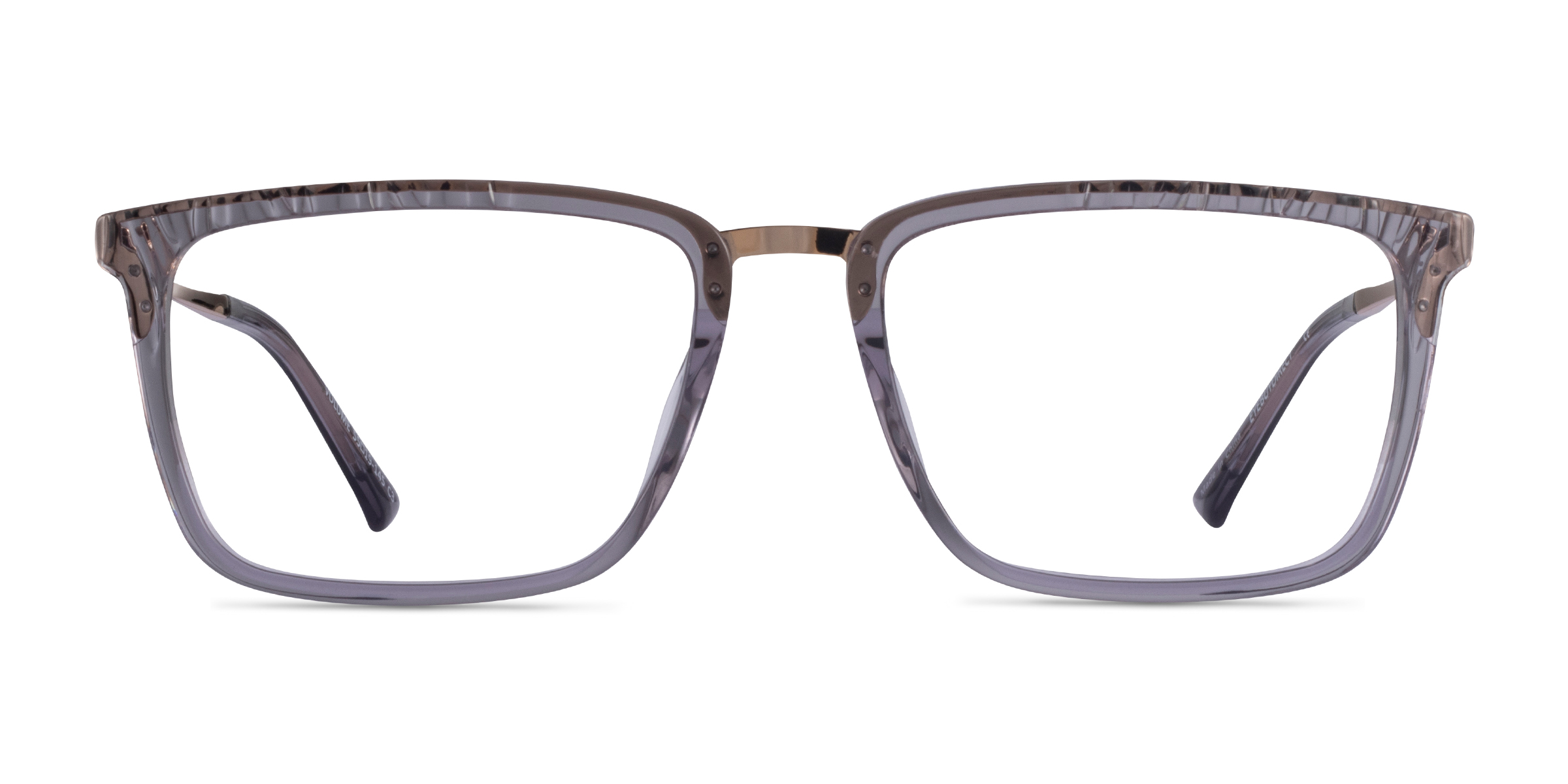 Volume Rectangle Clear Gray Glasses for Men | Eyebuydirect