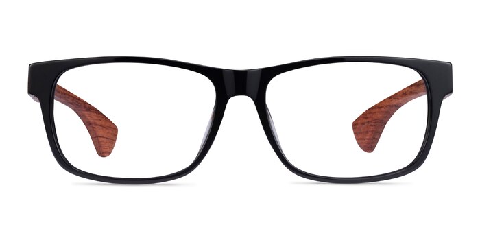Taiga Black & Wood Acetate Eyeglass Frames from EyeBuyDirect