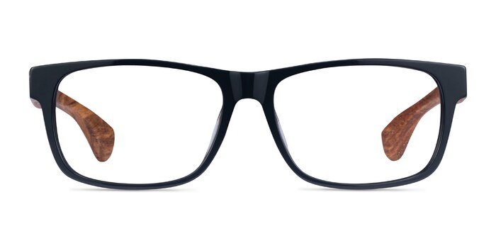 Taiga Dark Gray & Wood Acétate Montures de lunettes de vue d'EyeBuyDirect