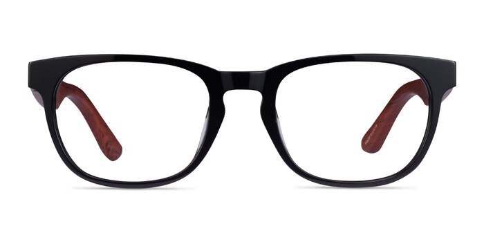 Tongass Black & Red Wood Acétate Montures de lunettes de vue d'EyeBuyDirect