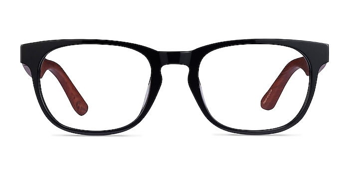 Tongass Black & Red Wood Acetate Eyeglass Frames from EyeBuyDirect