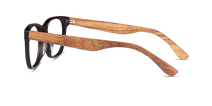 Tongass Dark Brown & Wood Acétate Montures de lunettes de vue d'EyeBuyDirect