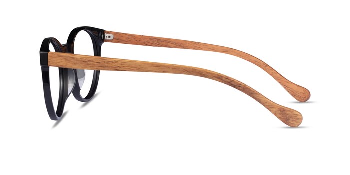 Everglades Black & Wood Acetate Eyeglass Frames from EyeBuyDirect