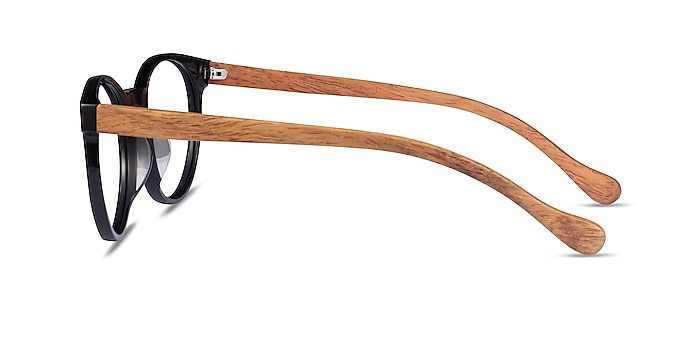 Everglades Black & Wood Acétate Montures de lunettes de vue d'EyeBuyDirect