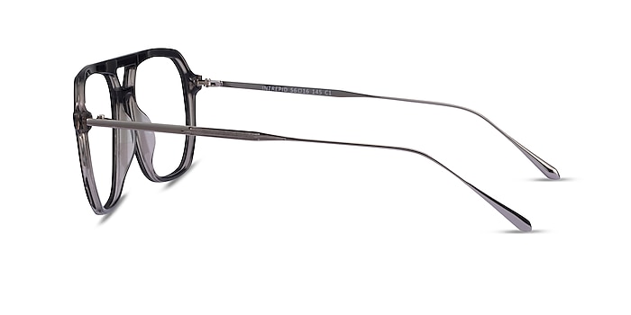 Intrepid Black Gunmetal Acetate Eyeglass Frames from EyeBuyDirect