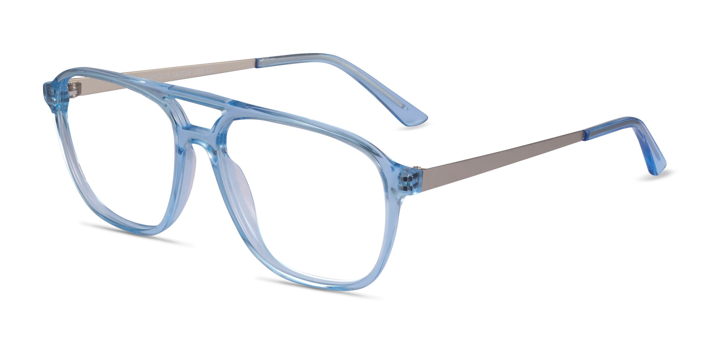 Metropolis Aviator Clear Blue Glasses for Men Eyebuydirect