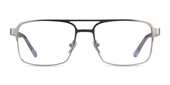 Gustave Silver Clear Acétate Montures de lunettes de vue d'EyeBuyDirect