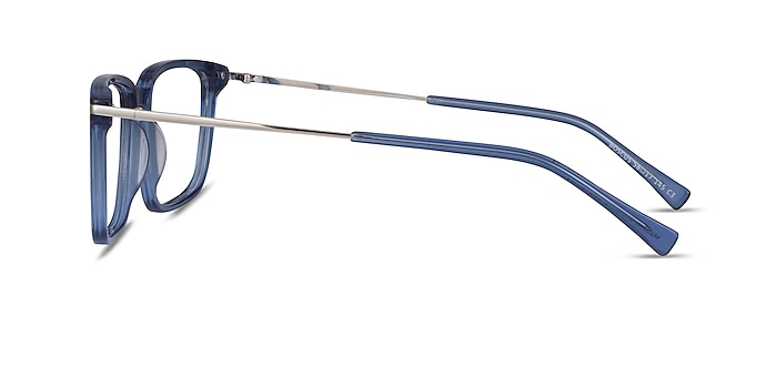 Boscus Clear Blue Silver Acetate Eyeglass Frames from EyeBuyDirect