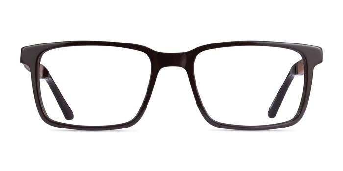 Symbiosis Brun Acétate Montures de lunettes de vue d'EyeBuyDirect