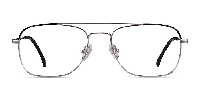 Arizona Silver Black Acetate Eyeglass Frames from EyeBuyDirect
