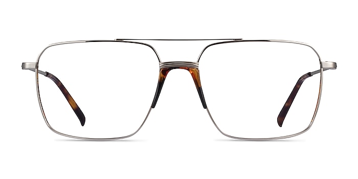 Matt Silver Tortoise Acetate Eyeglass Frames from EyeBuyDirect