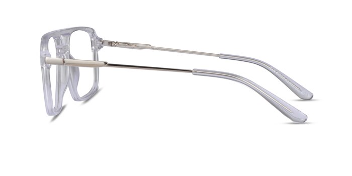 San Diego Clear Silver Acétate Montures de lunettes de vue d'EyeBuyDirect