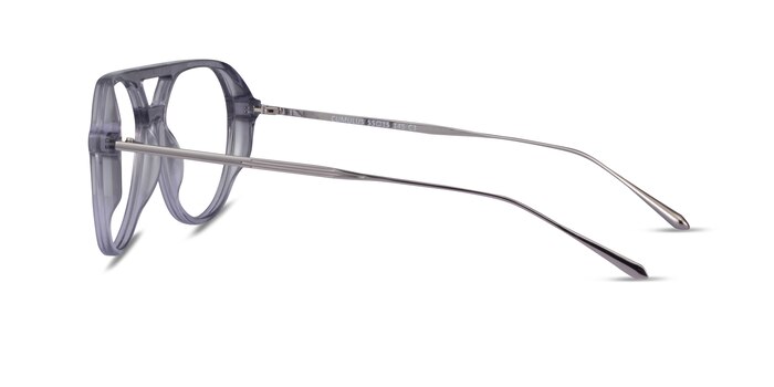 Cumulus Clear Gray Silver Acetate Eyeglass Frames from EyeBuyDirect