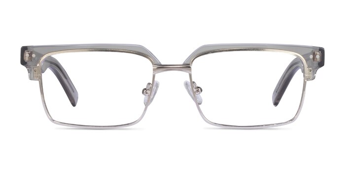 Byron Clear Gray Silver Acetate Eyeglass Frames from EyeBuyDirect