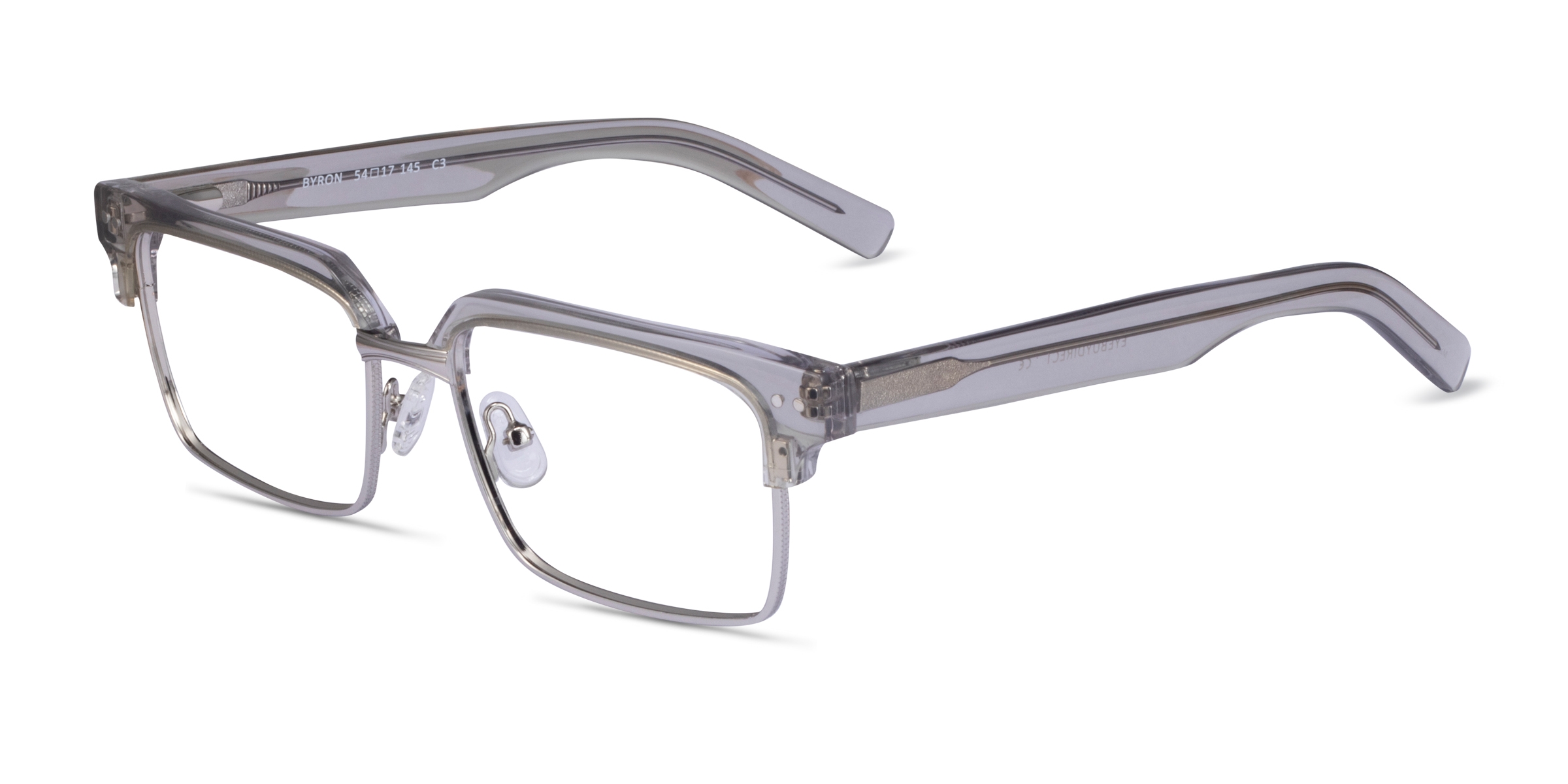 Byron Browline Clear Gray Silver Glasses for Men Eyebuydirect Canada