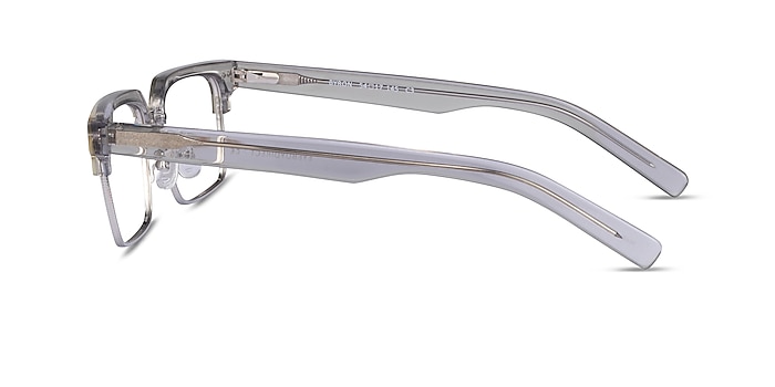 Byron Clear Gray Silver Acétate Montures de lunettes de vue d'EyeBuyDirect
