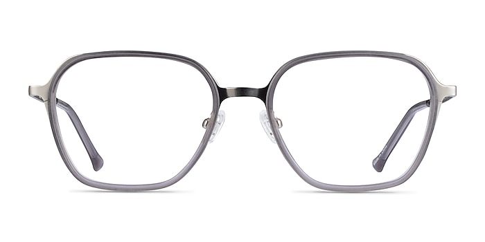 Atami Gray Silver Acetate Eyeglass Frames from EyeBuyDirect