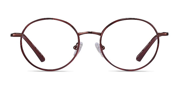 Ikigai Clear Brown Red Copper Acetate Eyeglass Frames from EyeBuyDirect