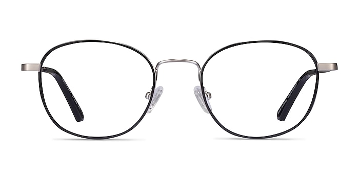 Kogarashi Black Silver Acétate Montures de lunettes de vue d'EyeBuyDirect