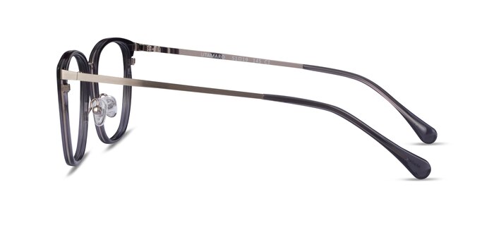 Utamaro Gray Silver Acétate Montures de lunettes de vue d'EyeBuyDirect