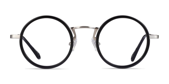 Nagoya Black Silver Acétate Montures de lunettes de vue d'EyeBuyDirect