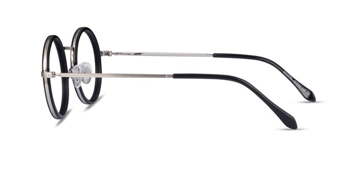 Nagoya Black Silver Acétate Montures de lunettes de vue d'EyeBuyDirect