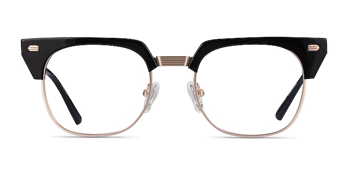 Nichibotsu Black Gold Acetate Eyeglass Frames from EyeBuyDirect