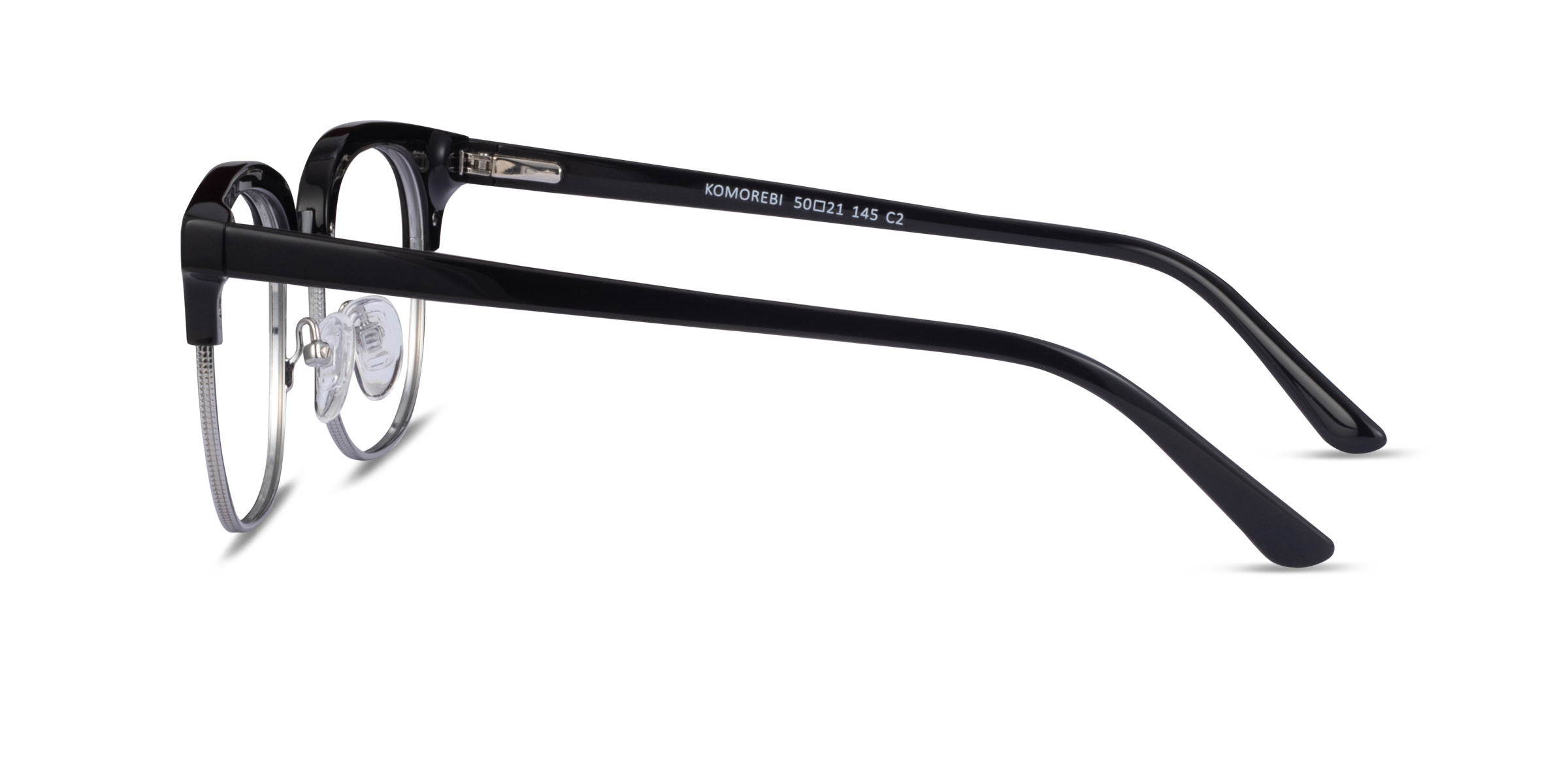 Komorebi Browline Black Silver Full Rim Eyeglasses | Eyebuydirect