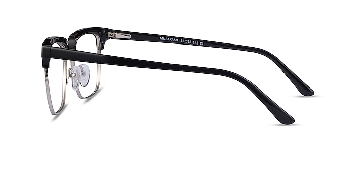 Murakami Black Silver Acetate Eyeglass Frames from EyeBuyDirect