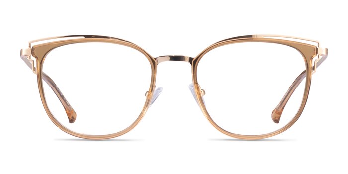 Moving Clear Yellow Gold Acétate Montures de lunettes de vue d'EyeBuyDirect