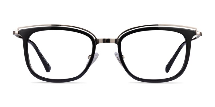 Tonight Rectangle Black Gold Full Rim Eyeglasses | Eyebuydirect