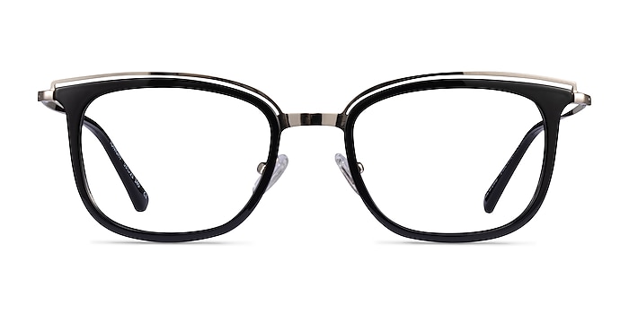 Tonight Black Gold Acetate Eyeglass Frames from EyeBuyDirect