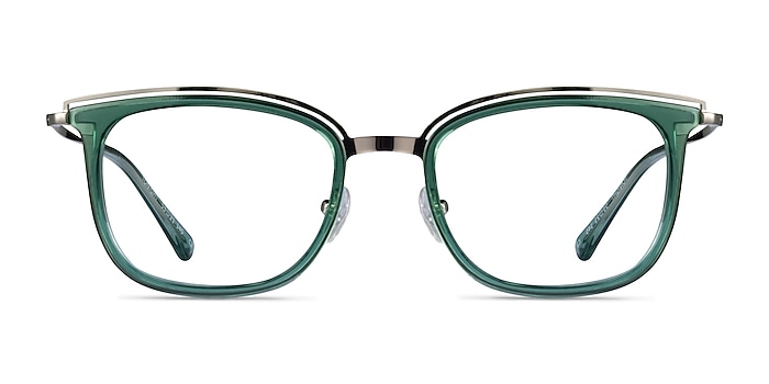 Tonight Clear Green Gold Acetate Eyeglass Frames from EyeBuyDirect