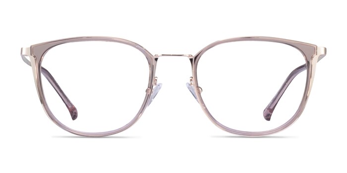 Midland Clear Purple Gold Acetate Eyeglass Frames from EyeBuyDirect