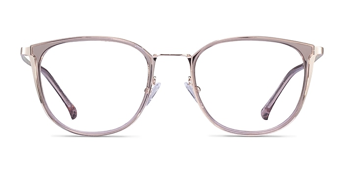 Midland Clear Purple Gold Acetate Eyeglass Frames from EyeBuyDirect