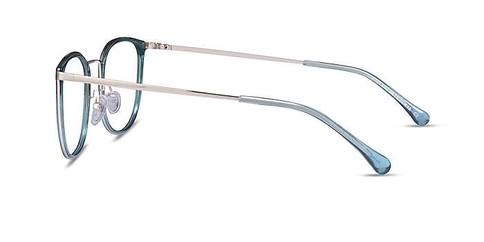 Midland Clear Teal Gold Acétate Montures de lunettes de vue d'EyeBuyDirect