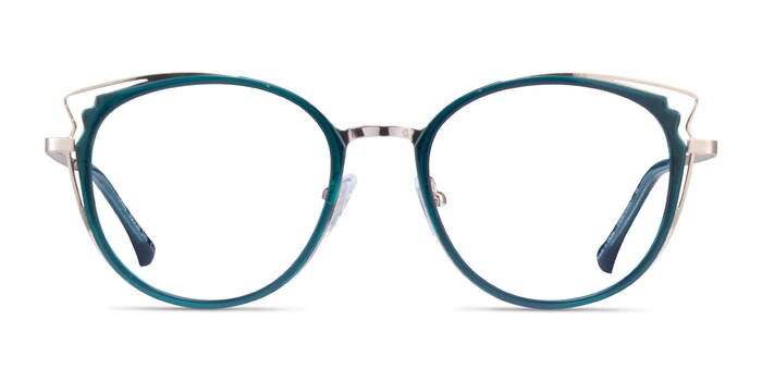 Tonic Teal Gold Acétate Montures de lunettes de vue d'EyeBuyDirect