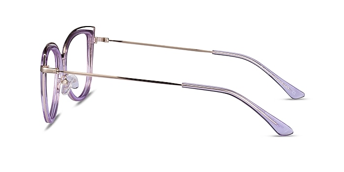 Clarinet Clear Purple Gold Acetate Eyeglass Frames from EyeBuyDirect