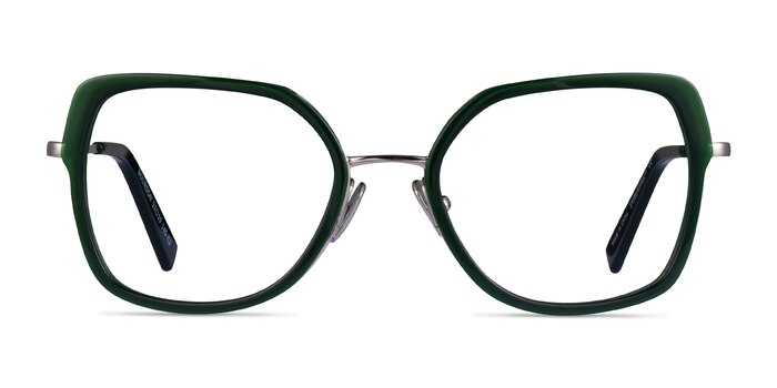 Bourdon Green Silver Acétate Montures de lunettes de vue d'EyeBuyDirect