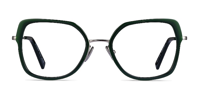 Bourdon Green Silver Acetate Eyeglass Frames from EyeBuyDirect