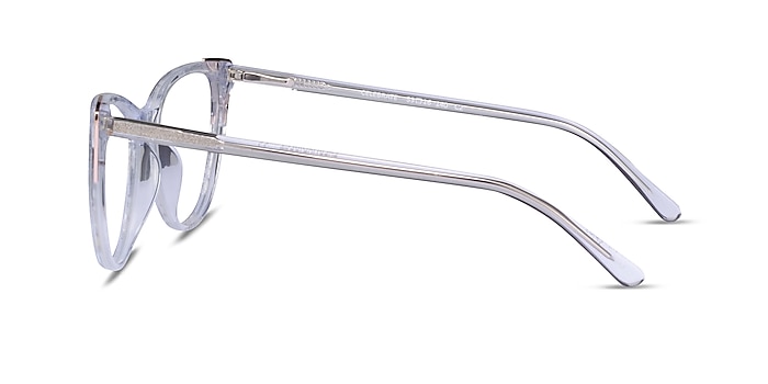 Celebrate Clear Silver Rose Gold Acétate Montures de lunettes de vue d'EyeBuyDirect