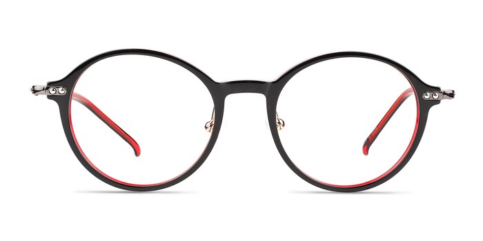Reily Black Burgundy Silver Acétate Montures de lunettes de vue d'EyeBuyDirect