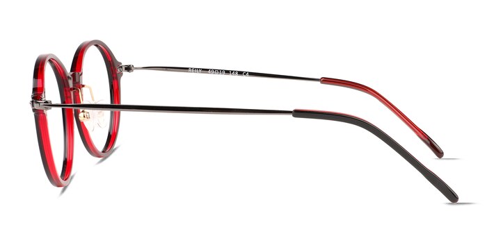 Reily Black Burgundy Silver Acétate Montures de lunettes de vue d'EyeBuyDirect