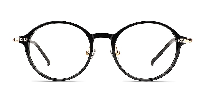 Reily Black Gold Acetate Eyeglass Frames from EyeBuyDirect